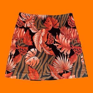 90's 00's vintage tropical floral bodycon y2k mini skirt Size 4 cache